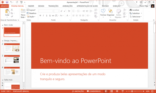 PowerPoint 2013 rodando no Windows