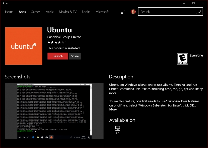 Ubuntu - Windows Store