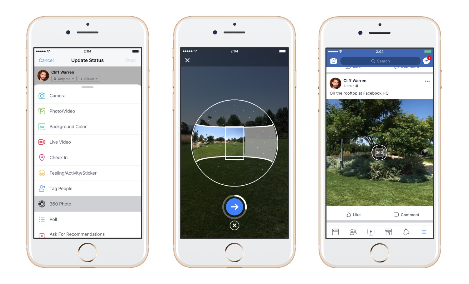 Facebook ahora toma fotos de 360 ​​grados en iOS y Android 2