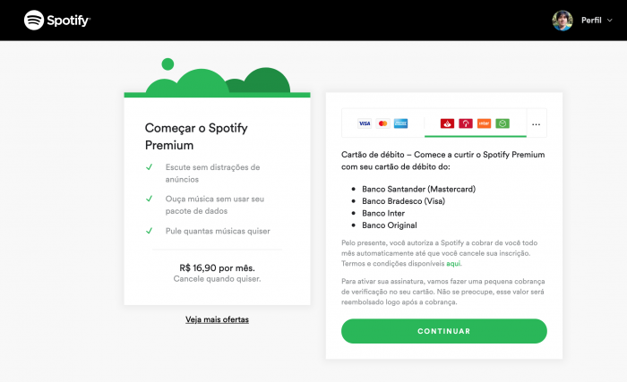 Spotify começa a aceitar cartão de débito no Brasil Spotify-debito-700x427