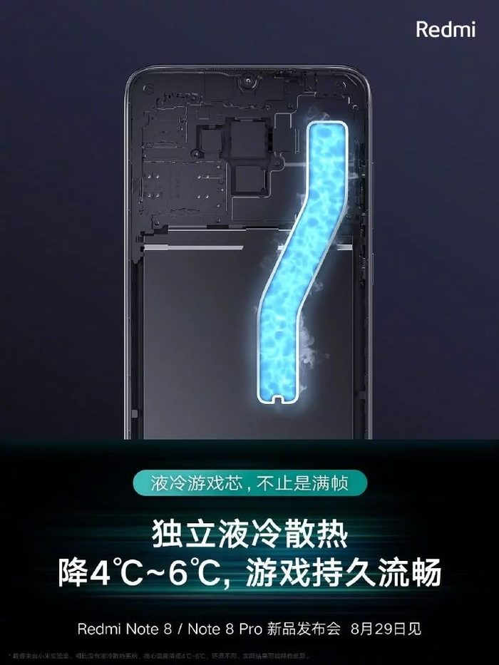 Redmi Note 8 Pro - Pendinginan Cairan