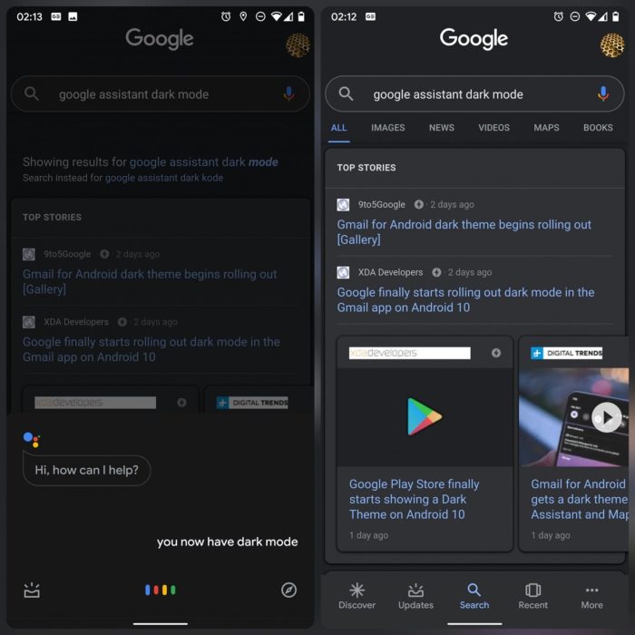 Google veröffentlicht den Dunklen Modus für Search App und Assistant 1