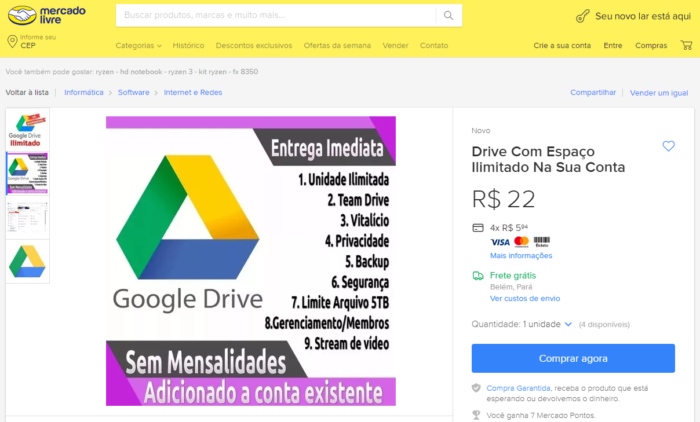 Google Drive Tidak Terbatas di Pasar Bebas