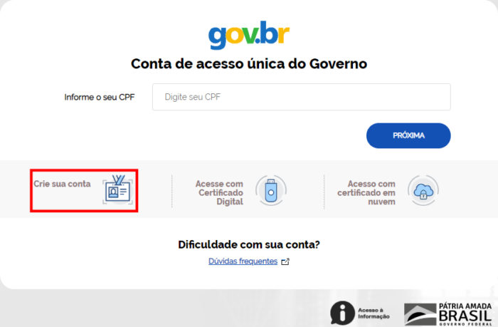 Conta gov.br / carteira de estudante digital