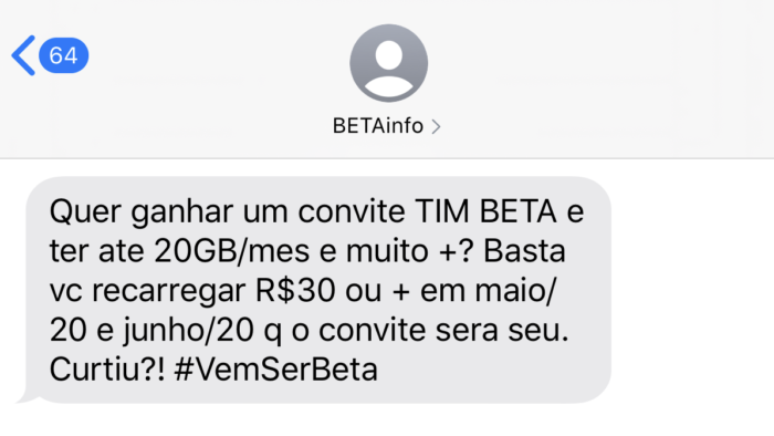 دعوة TIM Beta مسبقة الدفع