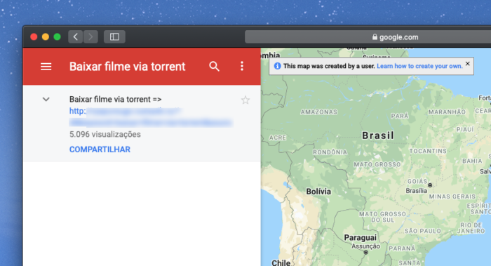 Filme Torrent no Google Maps