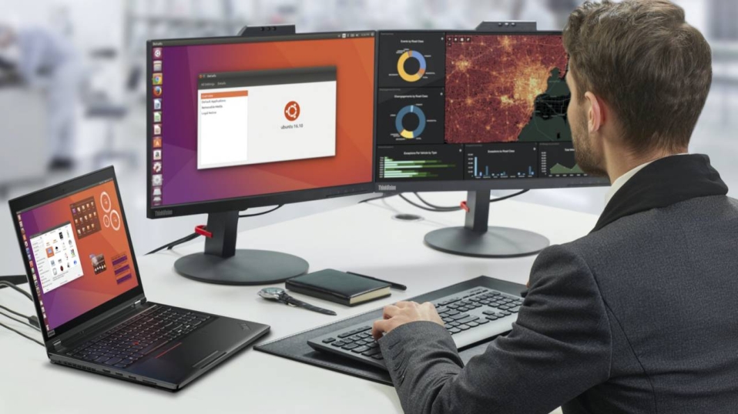Computador com Ubuntu Linux (imagem: divulgação/Lenovo)