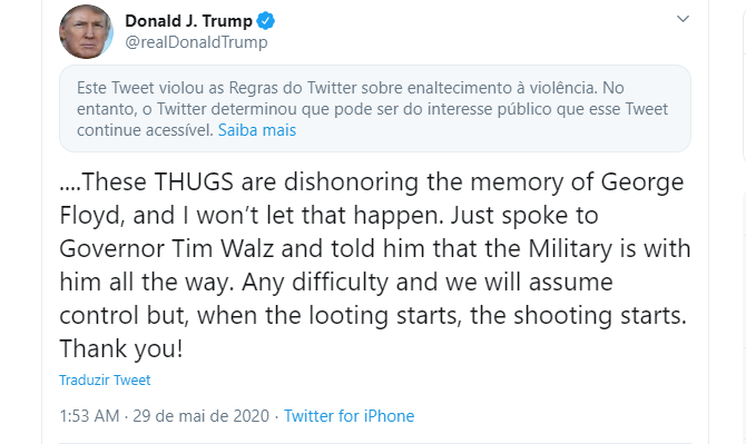 Donald Trump Tweet with Twitter Alert