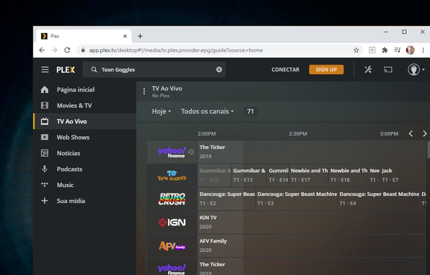 Plex lança TV com 80 canais ao vivo e gratuitos por streaming