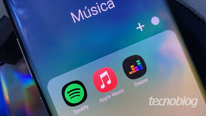 Apps do Spotify, Apple Music e Deezer (Imagem: Ana Marques/Tecnoblog)