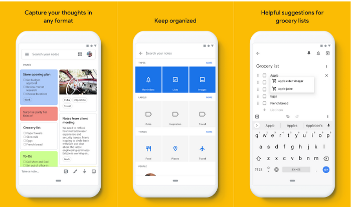 Google Keep é o app de notas e tarefas do Google 