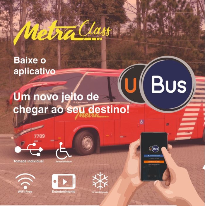 Ônibus da Metra e app UBus (imagem: divulgação/ Metra)