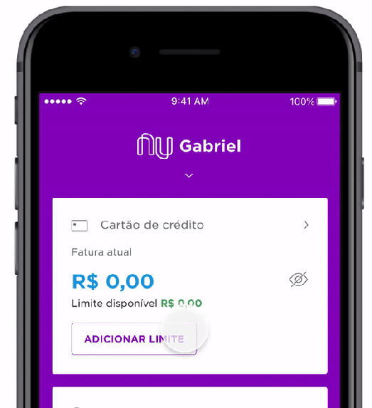 App gives option to add limit with account balance (Image: Playback / Nubank)