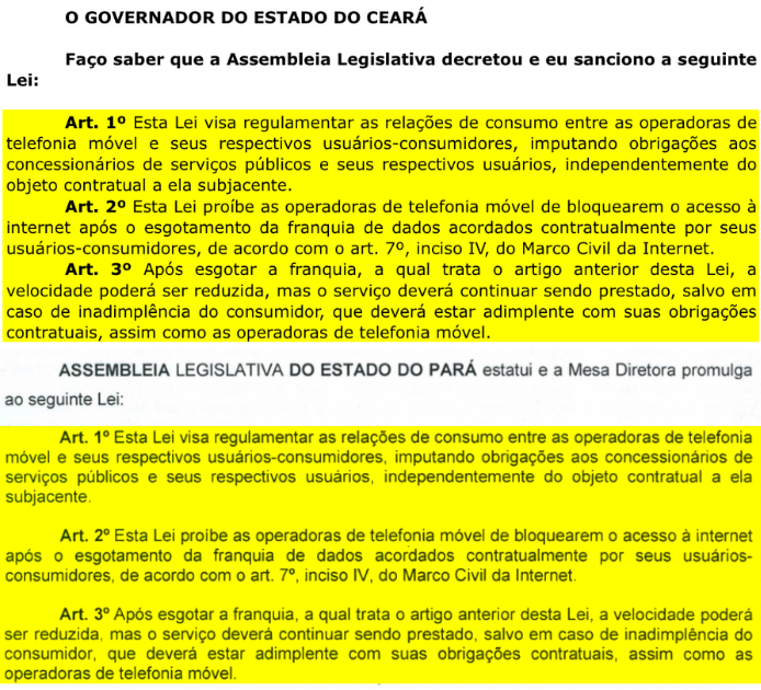 Projetos de lei idênticos foram apresentados no Ceará e no Pará (Imagem: Reprodução/Alepa e ALCE)