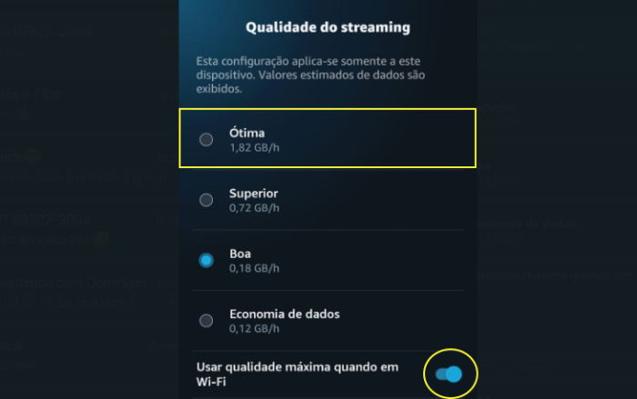 Qualidade do Streaming (Imagem: Reprodução / Amazon Prime Video)