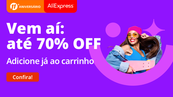 AliExpress: até 70% de desconto em ofertas até o dia 4 de abril (Imagem: Divulgação/AliExpress)