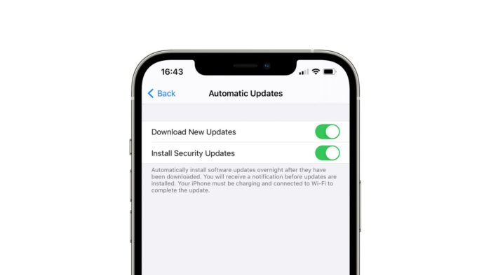 Configuração de atualização automática do iOS 14.5 beta (Imagem: Reprodução/9to5Mac)