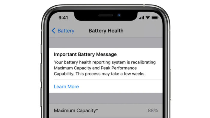 Ferramenta de recalibração da bateria no iOS 14.5 (Imagem: reprodução/9to5Mac)