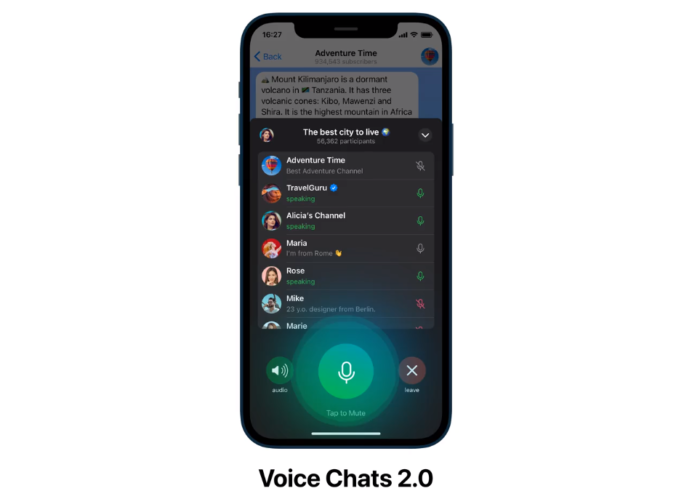 Chats de voz do Telegram (Imagem: Divulgação/Telegram)