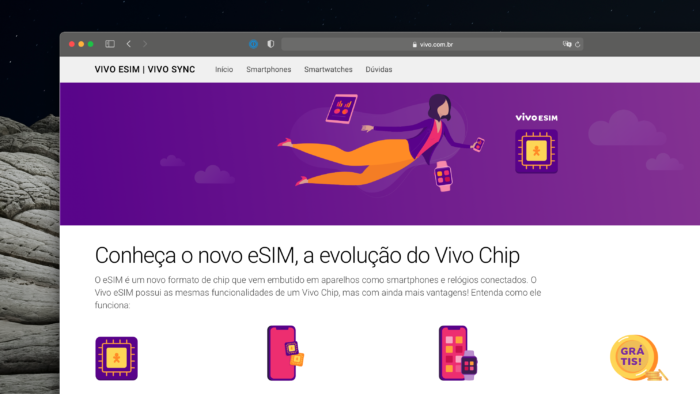 Vivo's website informs eSIM availability (Image: Reproduction)