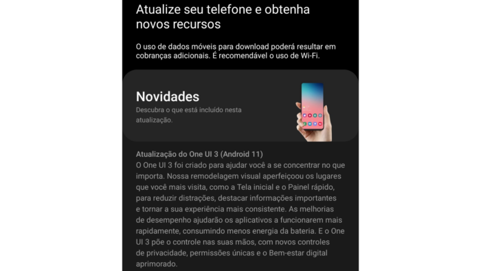 Galaxy A70 recebe <a href='https://meuspy.com/tag/Espiao-para-Android-gratis'>Android</a> 11 no <a href='https://meuspy.com/tag/Alicativo-Espiao-Brasileiro'>Brasil</a> (Imagem: Reprodução/Samsung)