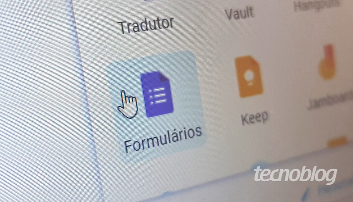 Google Forms (Imagem: Ana Marques/Tecnoblog)