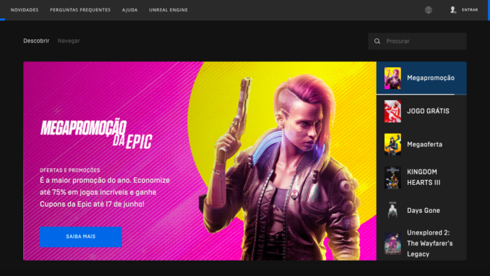 Epic Games Store inicia promoção até 17 de junho (Imagem: Reprodução)