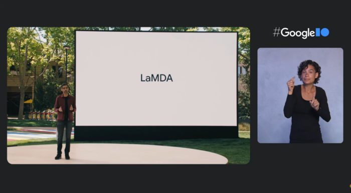 Apresentação do LaMDA por Sundar Pichai, CEO do Google (imagem: reprodução/Google)