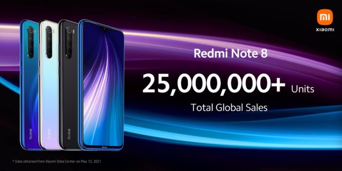 25 milhões de unidades do Redmi Note 8 foram vendidas globalmente, segundo <a href='https://meuspy.com/tag/Xiaomi-espiao'>Xiaomi</a> (Imagem: Divulgação/Xiaomi)