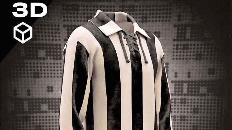 Camisa de 1914 do Atlético Mineiro que se tornou o primeiro ativo digital NFT do clube (Imagem: Divulgação)
