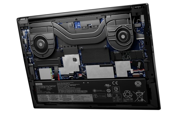 Visão interna do ThinkPad X1 Extreme Gen 4 (imagem: divulgação/Lenovo)