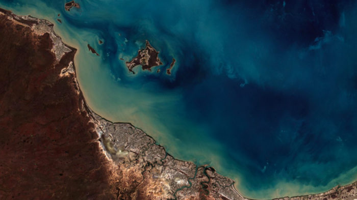 Imagem de Burketown, na Austrália, captada pelo Amazonia 1 no dia 12 de maio de 2021 (Imagem: Agência Espacial Brasileira/ Divulgação)