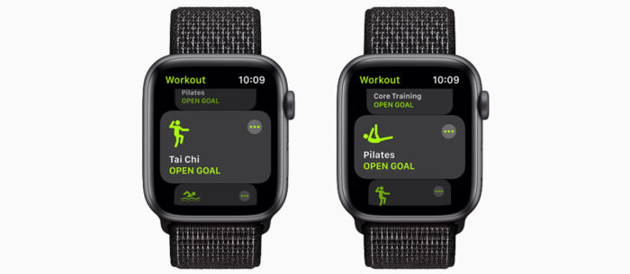 Tai Chi and Pilates on watchOS 8 (Image: Disclosure/Apple)