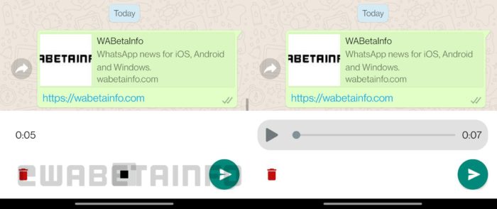 WhatsApp trabalha em função para revisar áudios antes de serem enviados (Imagem: Reprodução/WABetaInfo)