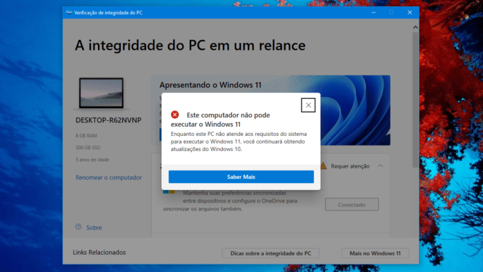 Windows 11 is not compatible with this PC (Image: Playback)