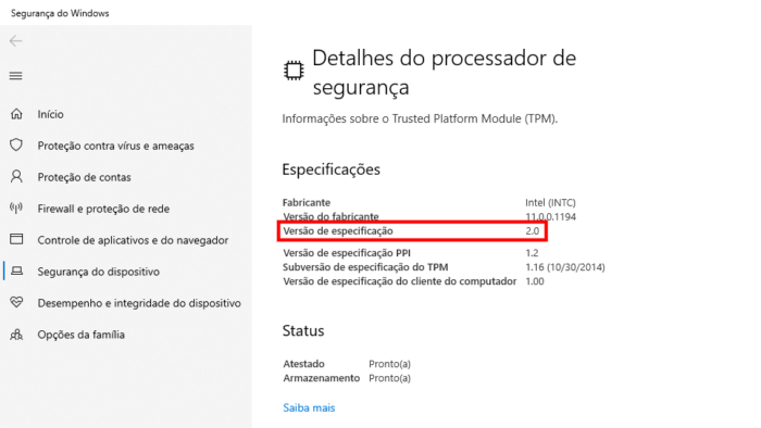 Windows 11 requires TPM 2.0 to work (Image: Playback)