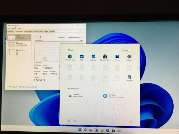 Windows 11 no Raspberry Pi 4 (Imagem: Reprodução)