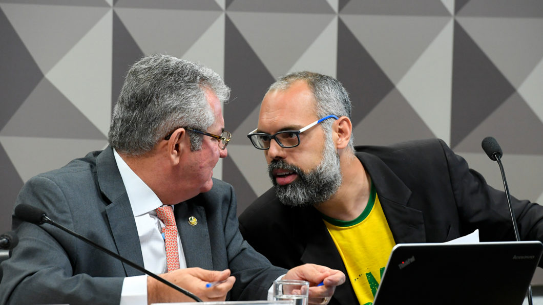 O blogueiro Allan dos Santos fala à CPI das Fake News (Imagem: Roque de Sá - Agência Senado/ Flickr)