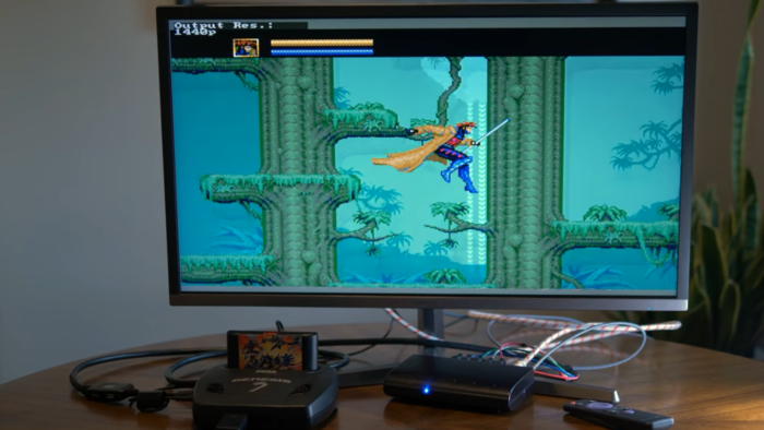 Mega Drive running on modern television