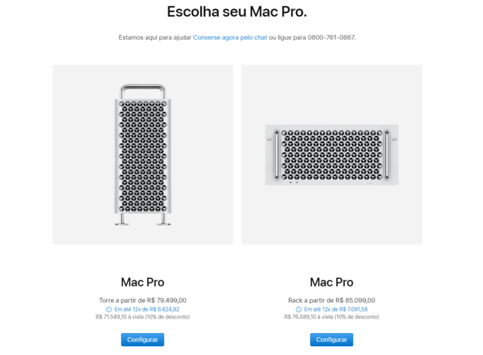 Preço do Mac Pro da loja da Apple (Imagem: Reprodução)