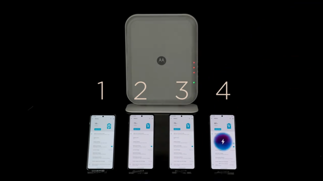 Motorola Space Charging carrega até quatro celulares à distância (Imagem: Reprodução/Weibo)