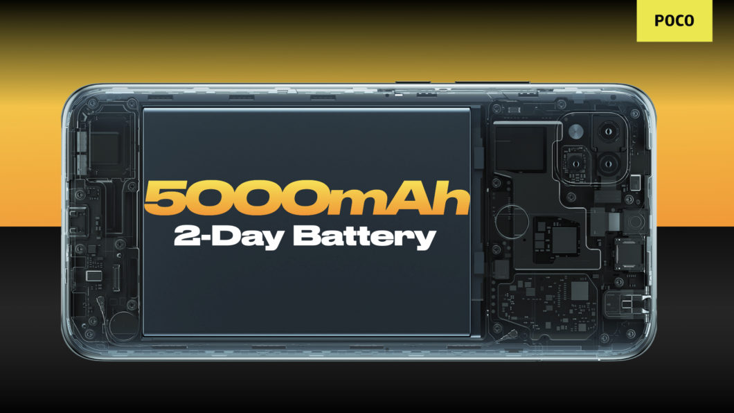 Poco C31 tem bateria de 5.000 mAh (Imagem: Divulgação/Xiaomi)