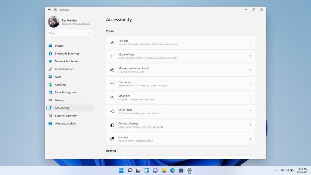 Recursos de acessibilidade do Windows 11 (imagem: divulgação/Microsoft)