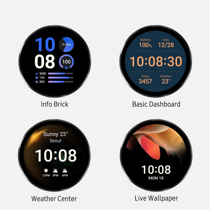 New watchfaces for Galaxy Watch 4 (Image: Press Release/Samsung)