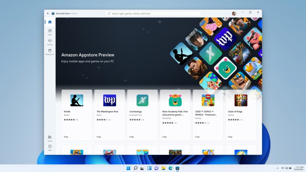 Microsoft Store Partners with Amazon Appstore to Distribute Android Apps for Windows 11